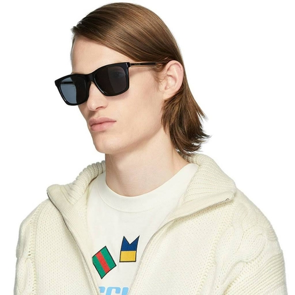 New - 💯 originalGucci Green Rectangular Men's Sunglasses GG0558S 003
